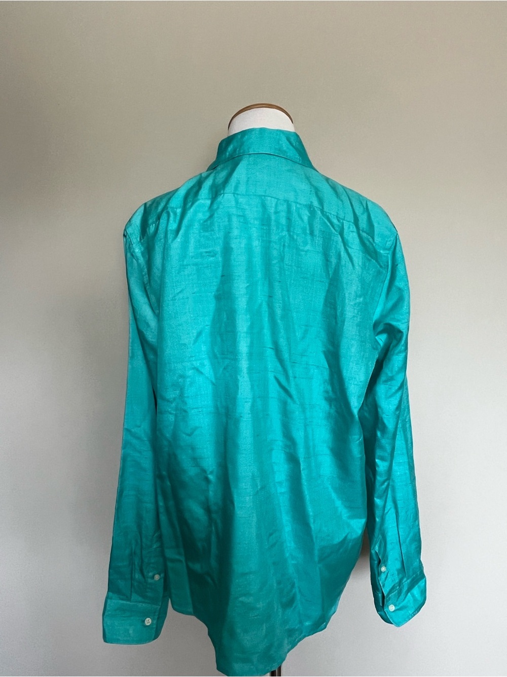 Lauren Ralph Lauren Teal Silk Blouse Size Large - Picture 5 of 8